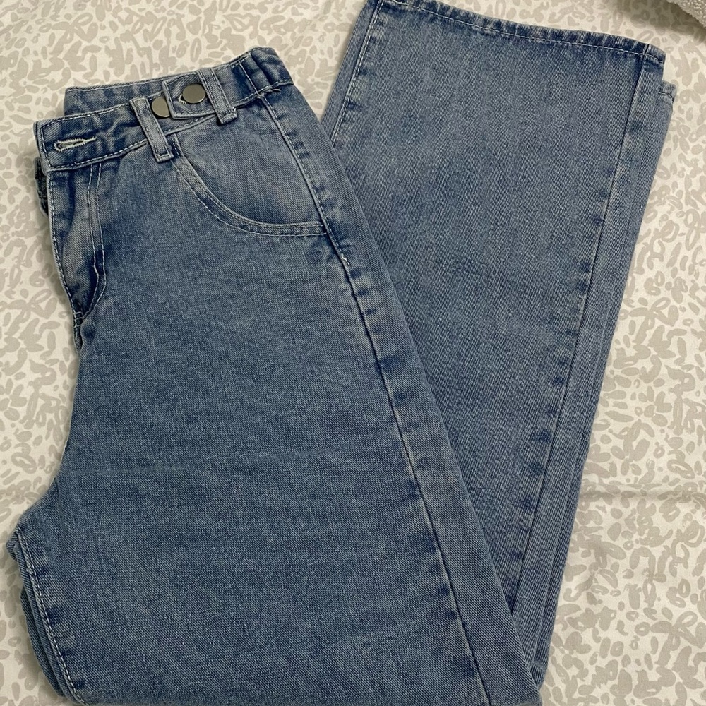 high waist straight jeans